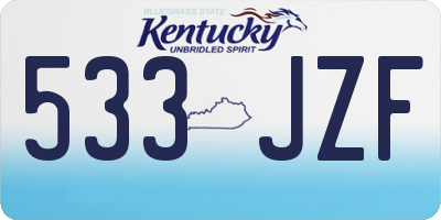 KY license plate 533JZF