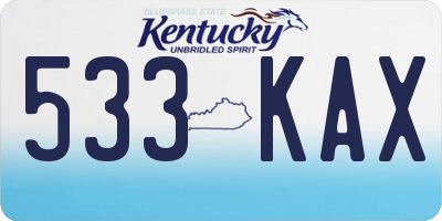 KY license plate 533KAX