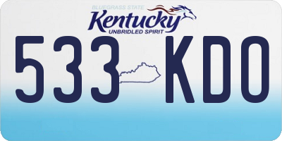 KY license plate 533KDO