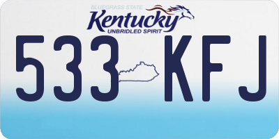 KY license plate 533KFJ