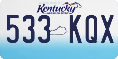 KY license plate 533KQX