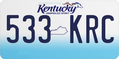 KY license plate 533KRC