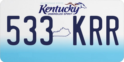 KY license plate 533KRR