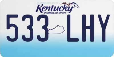 KY license plate 533LHY