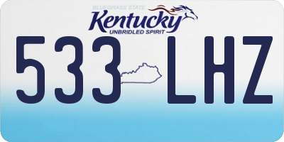 KY license plate 533LHZ
