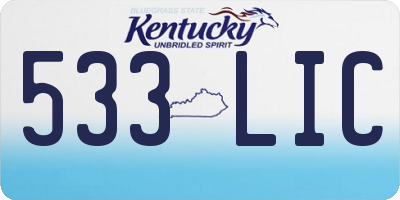 KY license plate 533LIC