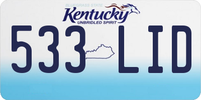 KY license plate 533LID