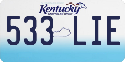 KY license plate 533LIE