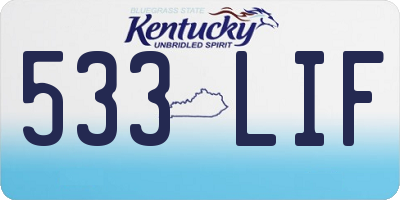 KY license plate 533LIF
