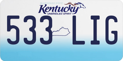 KY license plate 533LIG