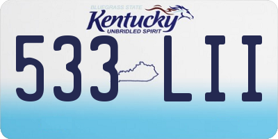 KY license plate 533LII