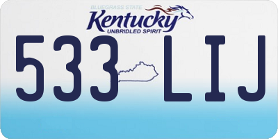 KY license plate 533LIJ