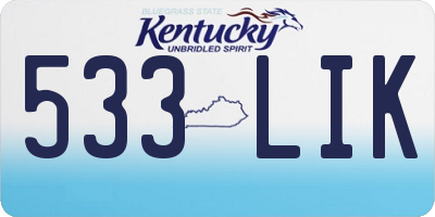 KY license plate 533LIK