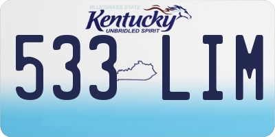 KY license plate 533LIM