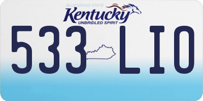 KY license plate 533LIO