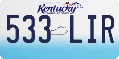 KY license plate 533LIR