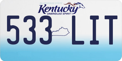 KY license plate 533LIT