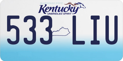 KY license plate 533LIU