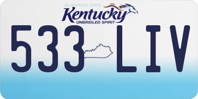 KY license plate 533LIV