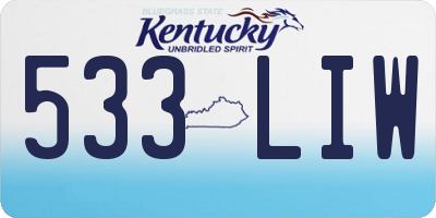 KY license plate 533LIW