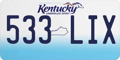KY license plate 533LIX