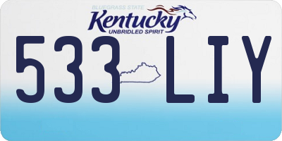 KY license plate 533LIY