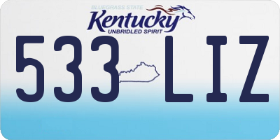 KY license plate 533LIZ