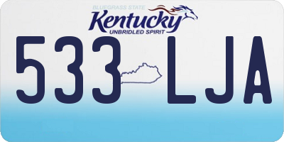 KY license plate 533LJA