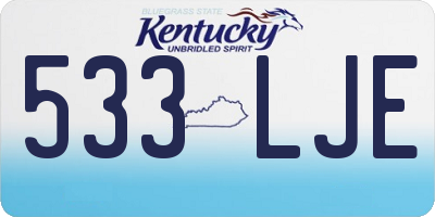 KY license plate 533LJE