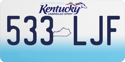 KY license plate 533LJF