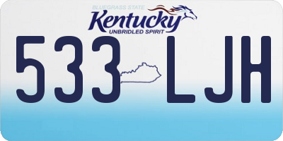 KY license plate 533LJH