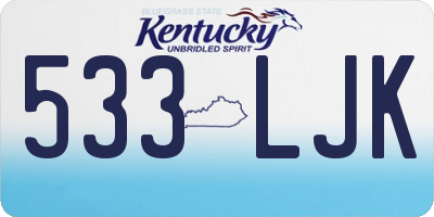 KY license plate 533LJK