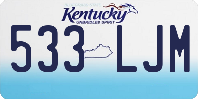 KY license plate 533LJM