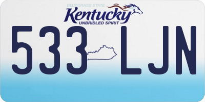KY license plate 533LJN