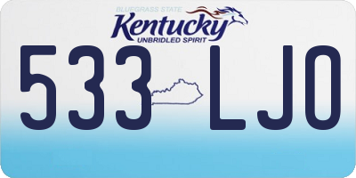 KY license plate 533LJO