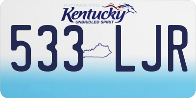 KY license plate 533LJR