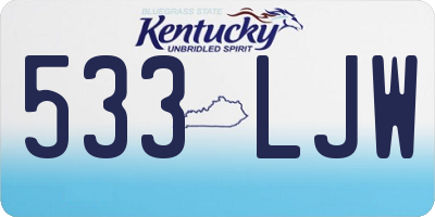 KY license plate 533LJW