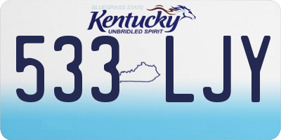 KY license plate 533LJY