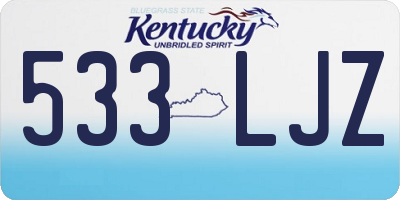 KY license plate 533LJZ