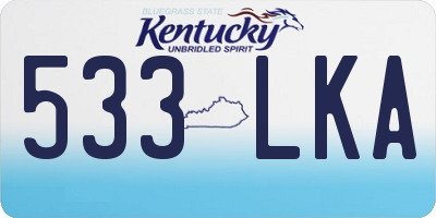 KY license plate 533LKA