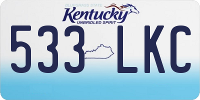 KY license plate 533LKC