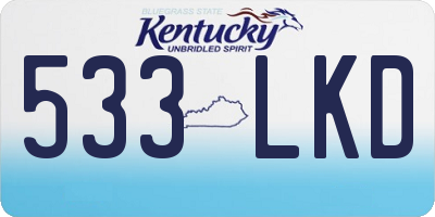 KY license plate 533LKD