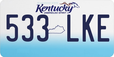 KY license plate 533LKE