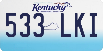 KY license plate 533LKI