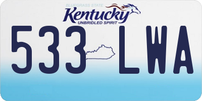 KY license plate 533LWA