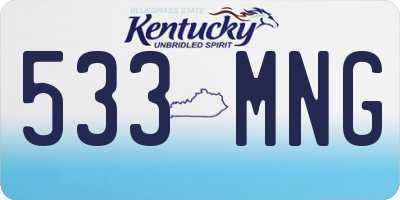 KY license plate 533MNG