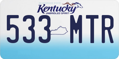 KY license plate 533MTR