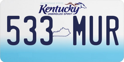 KY license plate 533MUR