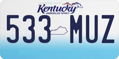 KY license plate 533MUZ
