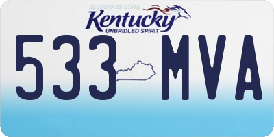 KY license plate 533MVA